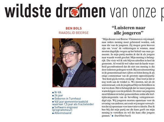 Fractieleider Ben Bols (N-VA Beerse) geeft zijn visie over jeugdbeleid